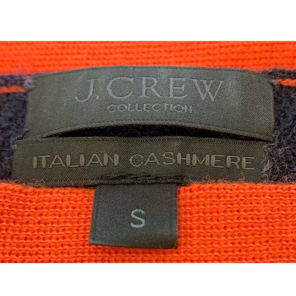 J.CREW NAVY GRAY ORANGE STRIPE CASHMERE SWEATER SIZE SMALL NWOTS! - Picture 16 of 16